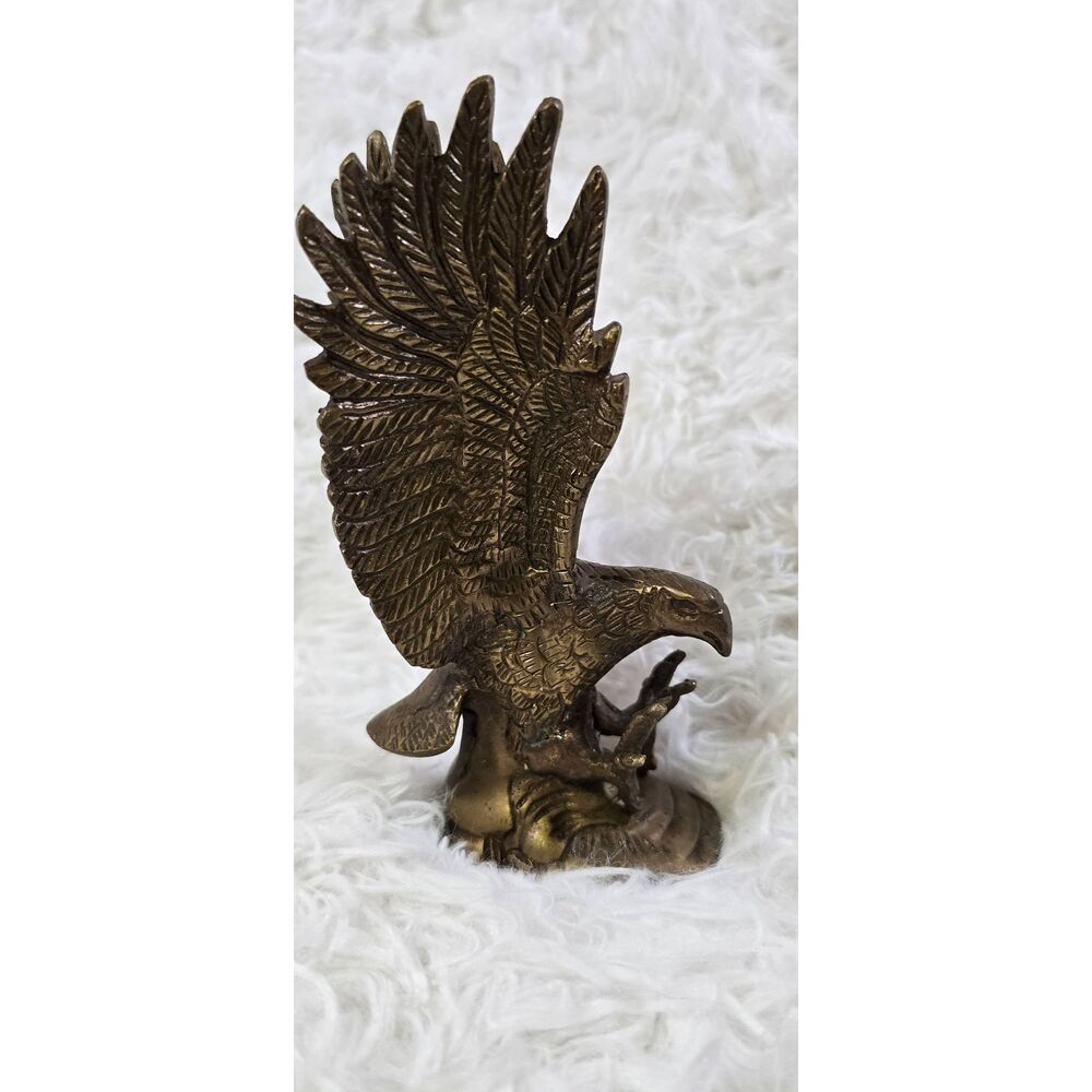 Vintage Solid Brass Eagle Statue